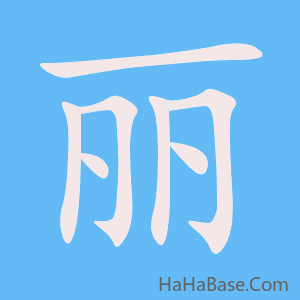 《丽》的筆順動畫寫字動畫演示