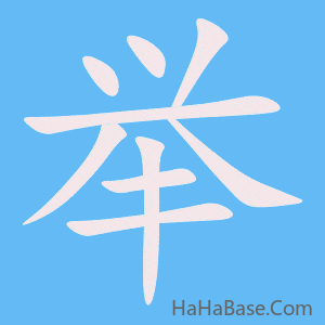 《举》的筆順動畫寫字動畫演示