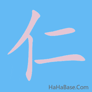 《仁》的筆順動畫寫字動畫演示