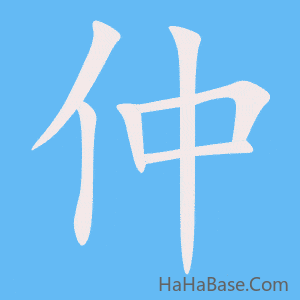 《仲》的筆順動畫寫字動畫演示