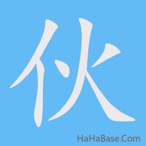 《伙》的筆順動畫寫字動畫演示