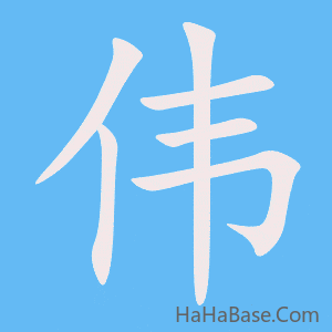 《伟》的筆順動畫寫字動畫演示