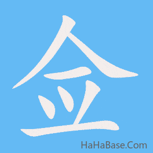《佥》的筆順動畫寫字動畫演示