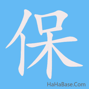 《保》的筆順動畫寫字動畫演示