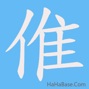 《倠》的筆順動畫寫字動畫演示