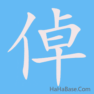 《倬》的筆順動畫寫字動畫演示