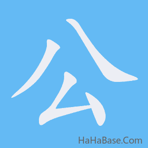 《公》的筆順動畫寫字動畫演示