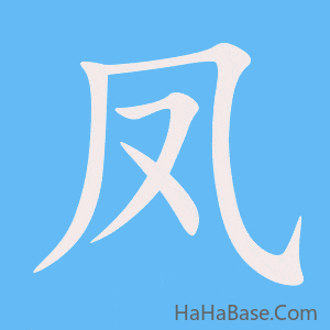 《凤》的筆順動畫寫字動畫演示