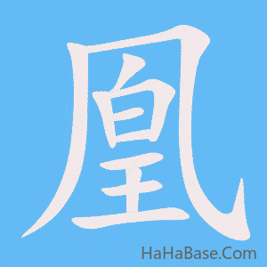 《凰》的筆順動畫寫字動畫演示