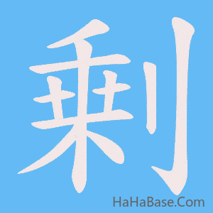 《剰》的筆順動畫寫字動畫演示