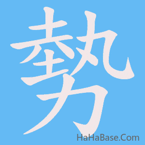 《勢》的筆順動畫寫字動畫演示