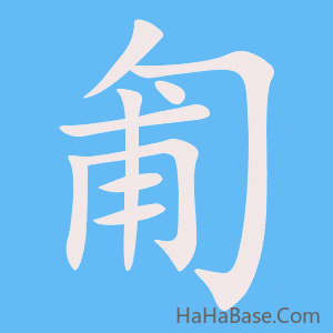《匍》的筆順動畫寫字動畫演示