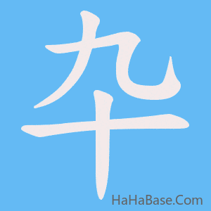 《卆》的筆順動畫寫字動畫演示