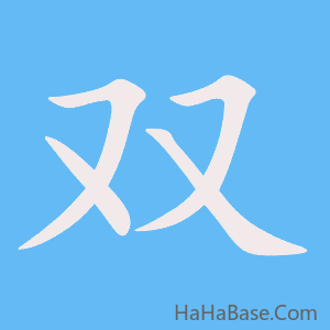 《双》的筆順動畫寫字動畫演示