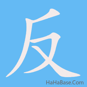 《反》的筆順動畫寫字動畫演示
