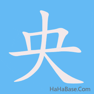 《央》的筆順動畫寫字動畫演示