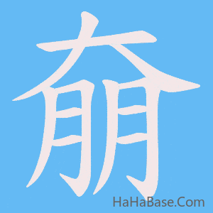 《奟》的筆順動畫寫字動畫演示
