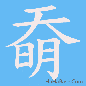 《奣》的筆順動畫寫字動畫演示