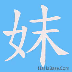 《妺》的筆順動畫寫字動畫演示
