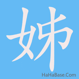 《姊》的筆順動畫寫字動畫演示