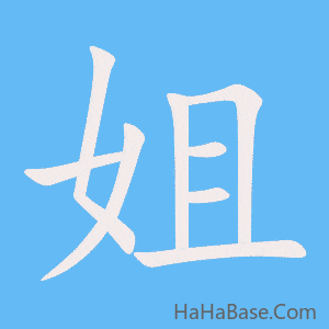 《姐》的筆順動畫寫字動畫演示
