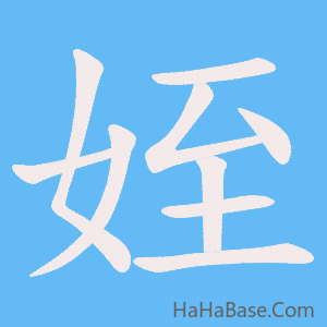 《姪》的筆順動畫寫字動畫演示
