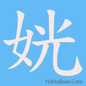 《姯》的筆順動畫寫字動畫演示