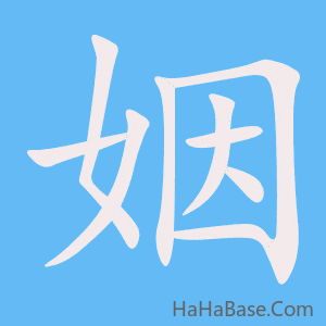 《姻》的筆順動畫寫字動畫演示