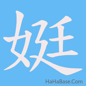 《娗》的筆順動畫寫字動畫演示
