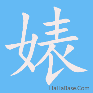 《婊》的筆順動畫寫字動畫演示