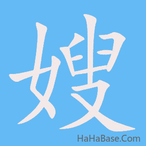 《嫂》的筆順動畫寫字動畫演示