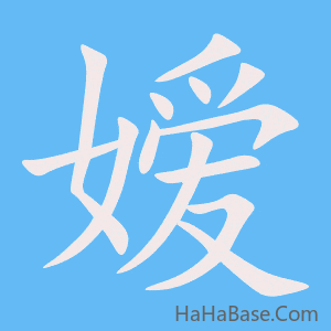 《嫒》的筆順動畫寫字動畫演示
