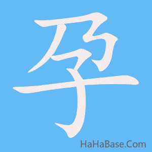 《孕》的筆順動畫寫字動畫演示