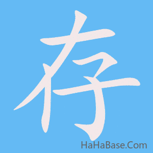 《存》的筆順動畫寫字動畫演示