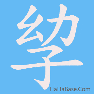 《孧》的筆順動畫寫字動畫演示