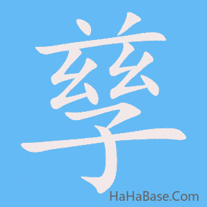 《孳》的筆順動畫寫字動畫演示
