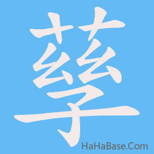 《孶》的筆順動畫寫字動畫演示