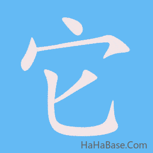 《它》的筆順動畫寫字動畫演示