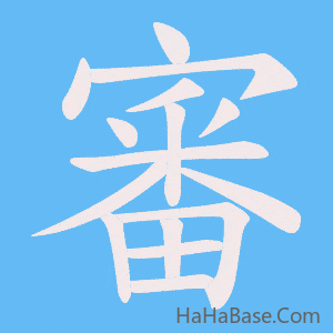 《審》的筆順動畫寫字動畫演示
