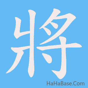 《將》的筆順動畫寫字動畫演示
