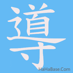 《導》的筆順動畫寫字動畫演示