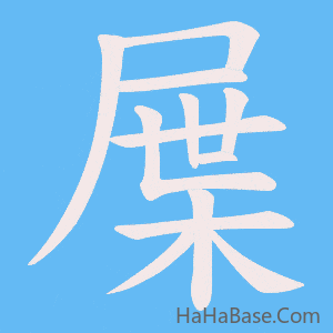 《屟》的筆順動畫寫字動畫演示