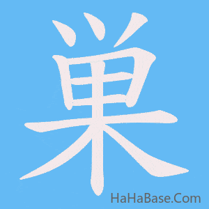 《巣》的筆順動畫寫字動畫演示