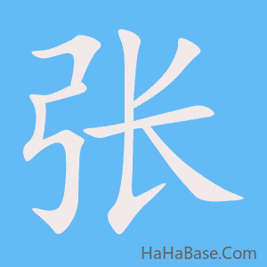 《张》的筆順動畫寫字動畫演示