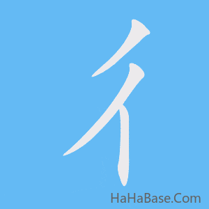 《彳》的筆順動畫寫字動畫演示