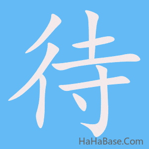 《待》的筆順動畫寫字動畫演示