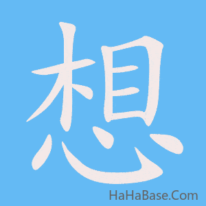 《想》的筆順動畫寫字動畫演示