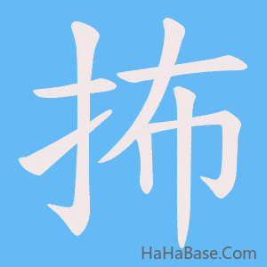 《抪》的筆順動畫寫字動畫演示