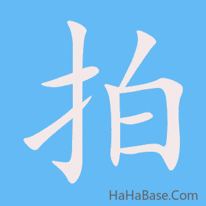 《拍》的筆順動畫寫字動畫演示