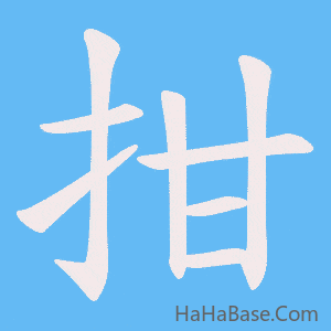 《拑》的筆順動畫寫字動畫演示